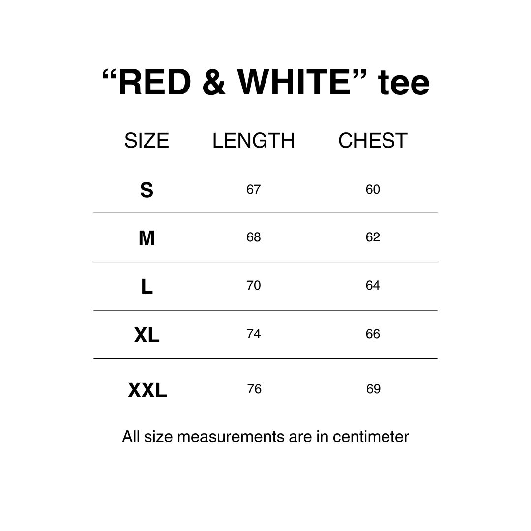 "RED & WHITE" TEE