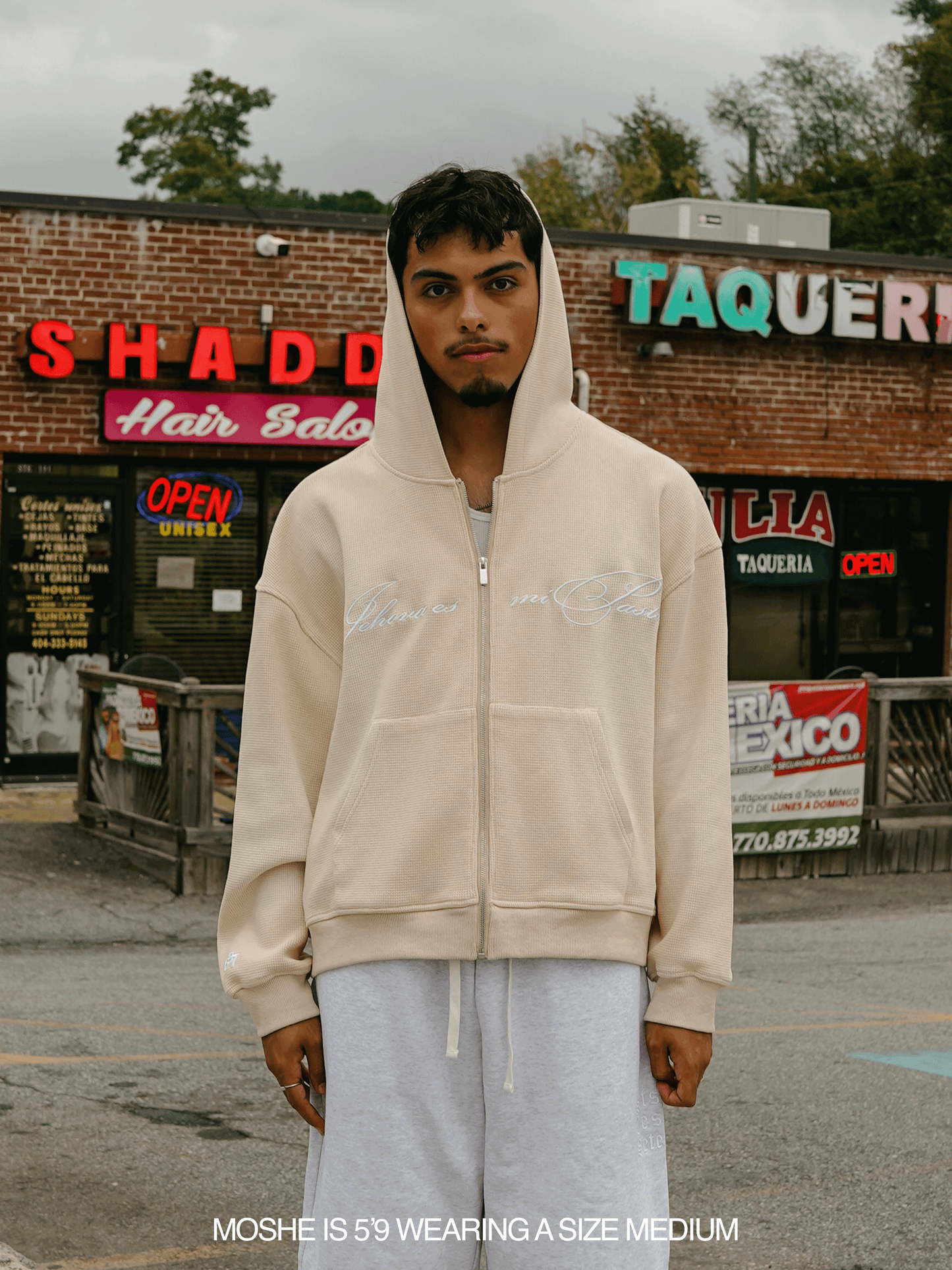 "SALMO 23" THERMAL ZIP-UP HOODIE