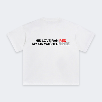 "RED & WHITE" TEE
