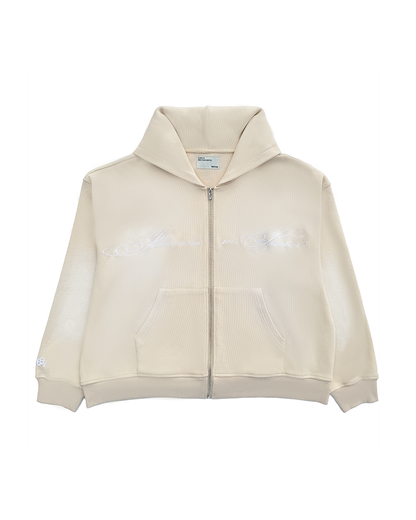 "SALMO 23" THERMAL ZIP-UP HOODIE [BONE]